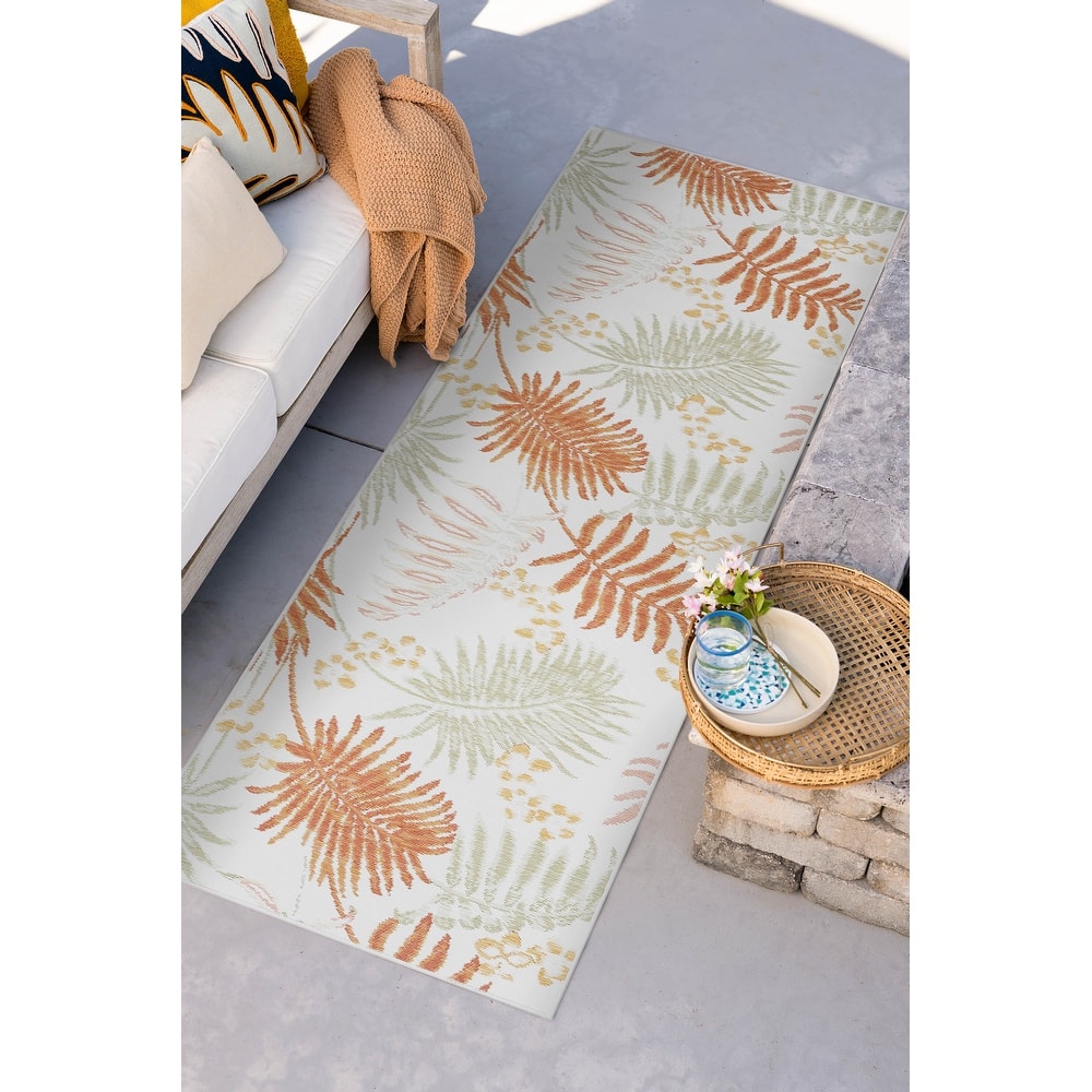 Alfresco Nautical & Coastal Floral & Botanical Reversible Indoor/Outdoor Area Rug