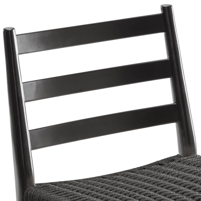 Simple Accent Chair Black Office Chair Reception Chair Set of 2 Side Chair Kitchen Chair with Wood Legs