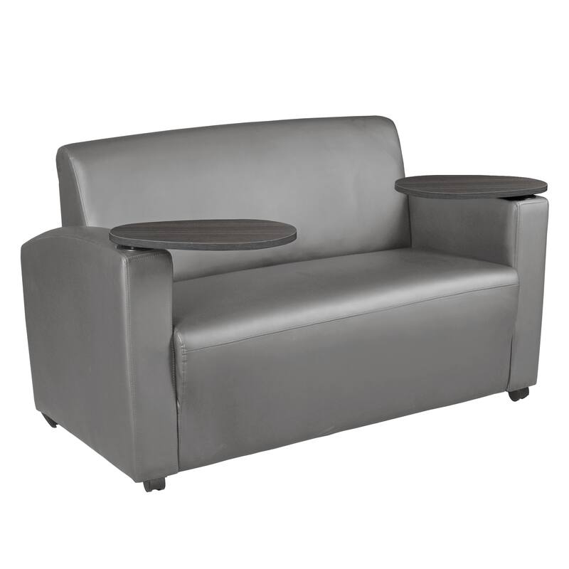 Supernova Tablet Arm Loveseat- Black/Java