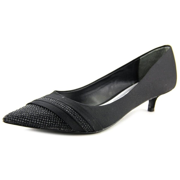 Nina Emmie Women Pointed Toe Canvas Black Heels