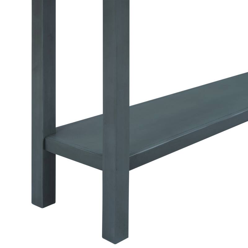 Rustic Entryway Console Table, 60" Long Sofa Table with two Different Size Drawers and Bottom Shelf for Storage