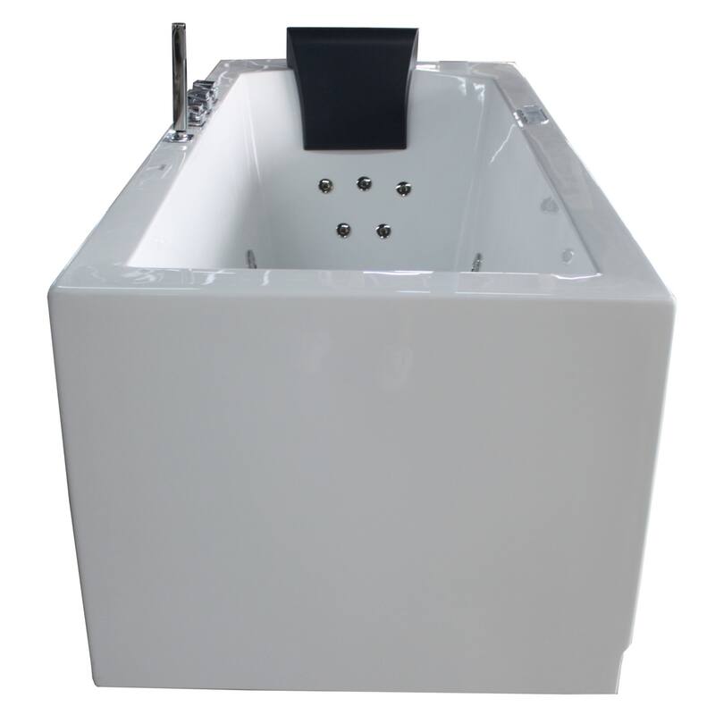 Eago 71" Three Wall Alcove Acrylic Whirlpool Tub with Left Drain,