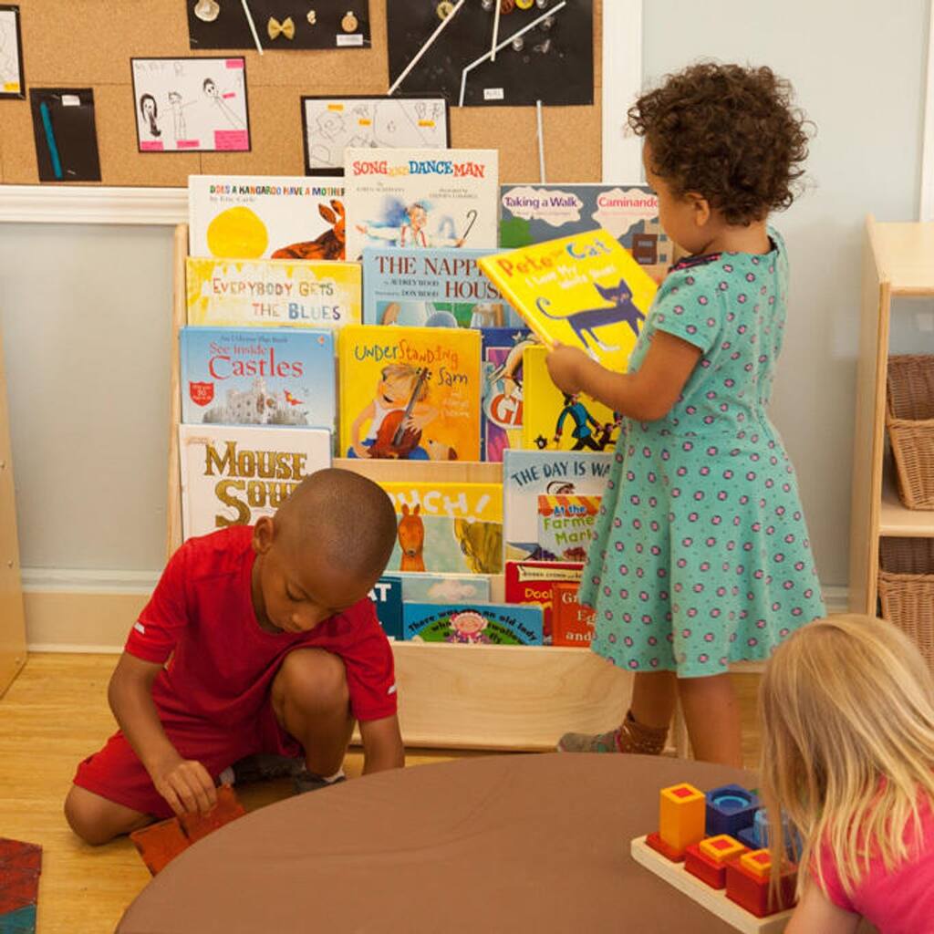 Wood Designs One Side Book Display Storage Unit with Markerboard, Toddler Birch Wood Durable Bookacse - 30"