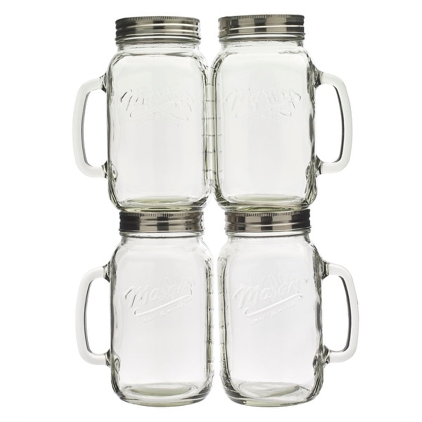 Mason Craft & More 4PC 32oz Glass Jar with Handle