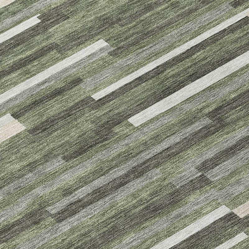 Machine Washable Indoor/ Outdoor Chantille Modern Stripes Rug