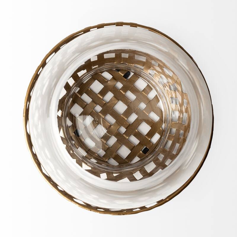 Reena I Small Black Woven Metal Base Table Candle Holder