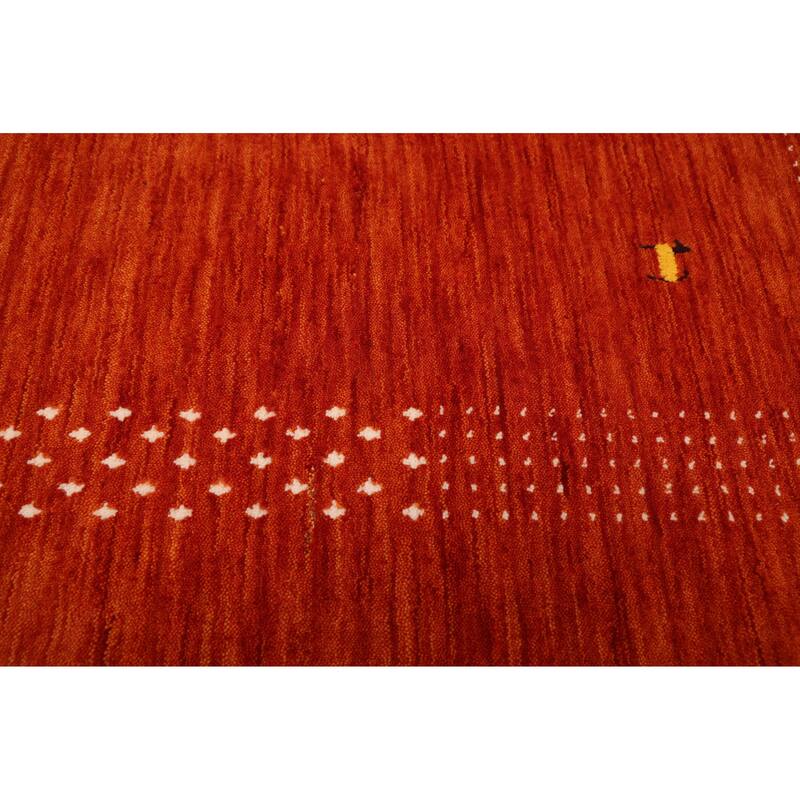 ECARPETGALLERY Hand Loomed Kashkuli Gabbeh Orange Wool Rug - 4'11 x 8'0