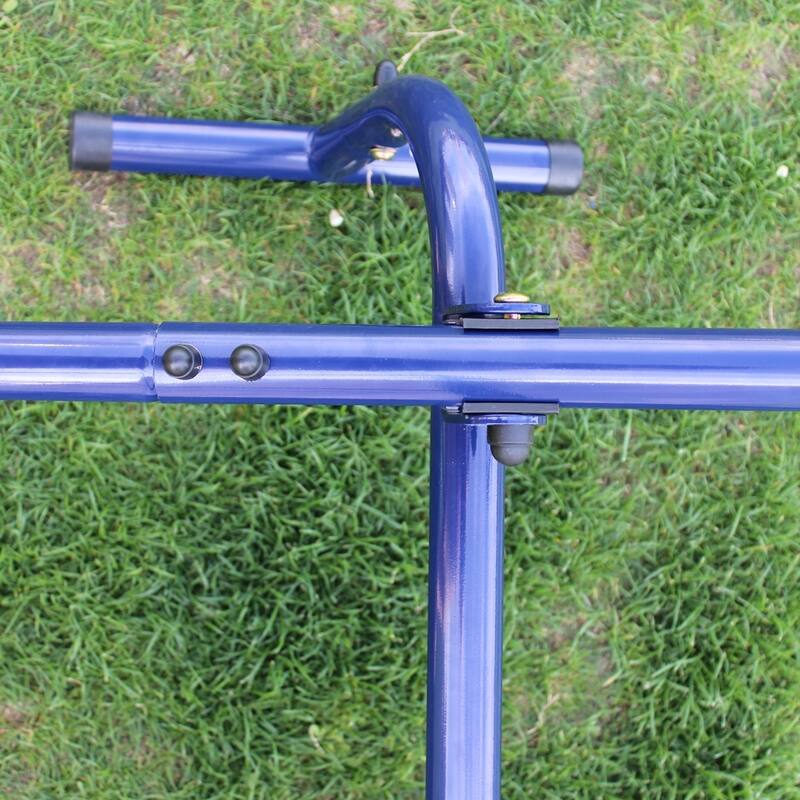Roomfitters Metal Swing Set with Slide, Sturdy Outdoor Playground Equipment for Backyard Entertainment, Blue