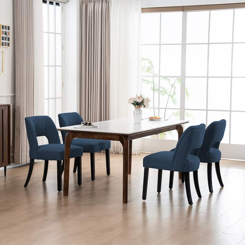Dining Chairs Set of 2/4/6,Fabric Upholstered Kitchen Chairs with Wood Legs