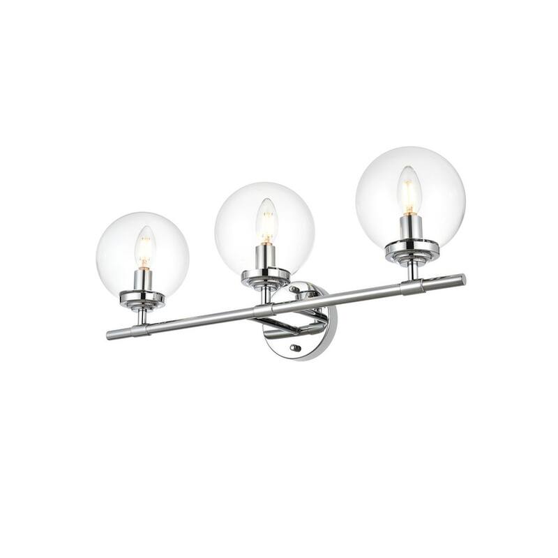 Inzo 1 Light Black and Clear Bath Sconce