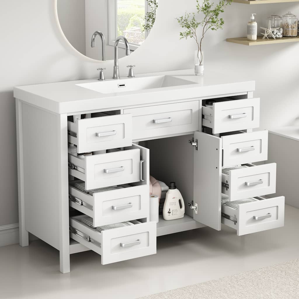 48" Classic Bathroom Vanity with Sink, Soft-Closing Doors & 8 Drawers