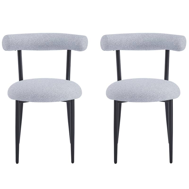 Bia Modern Iron Upholstered Dining Chairs by Christopher Knight Home