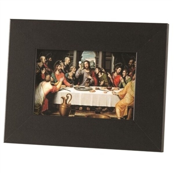 8.5" Black and White Last Supper Rectangular Tabletop Photo Frame - N/A