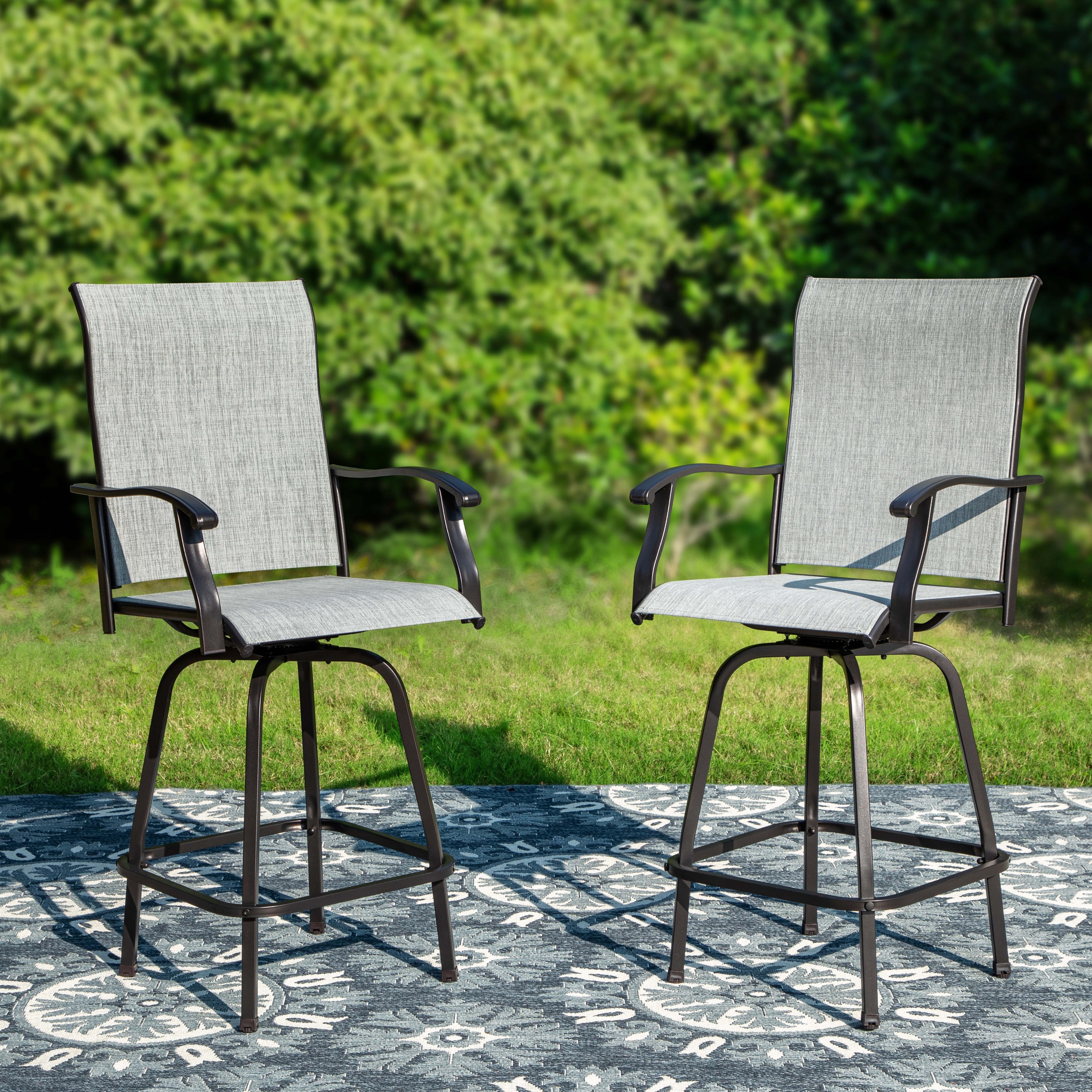 MAISON ARTS Outdoor All-weather Swivel Patio Bar Stools (Set of 2/4)