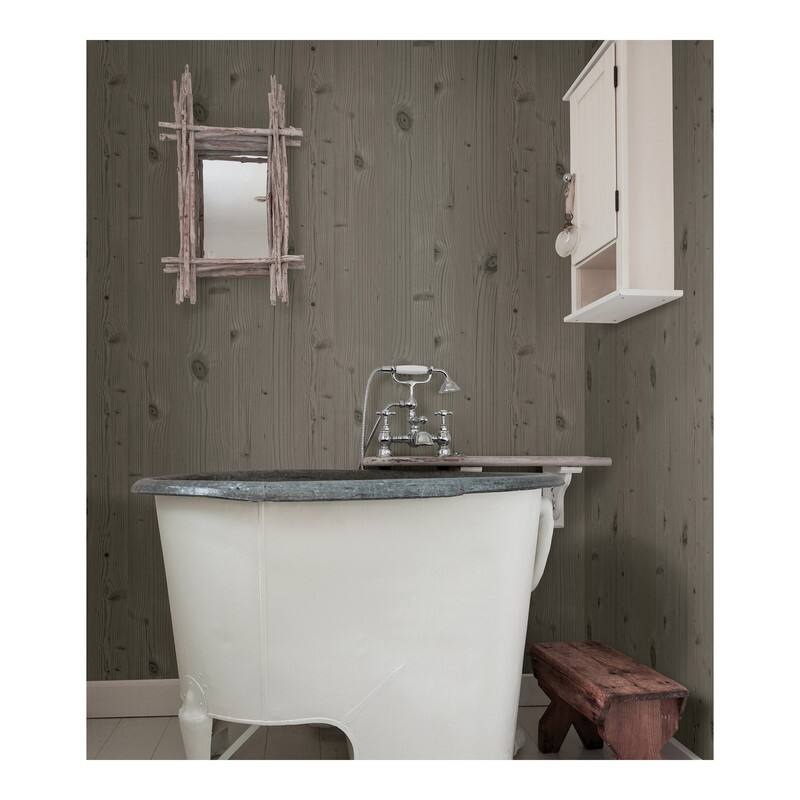 Advantage Uinta Taupe Wooden Planks Wallpaper - 20.5 x 396 x 0.025