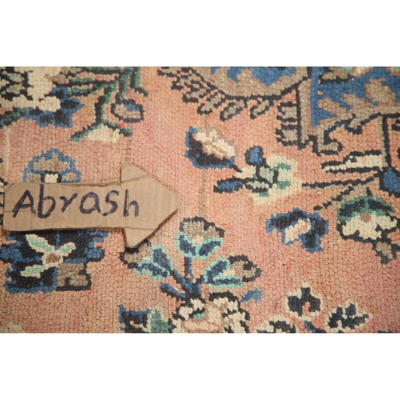 Hand Knotted Oriental 100% Wool Carpet Traditional Floral Coral Hamedan Area Rug - 9' 4'' X 6' 3''