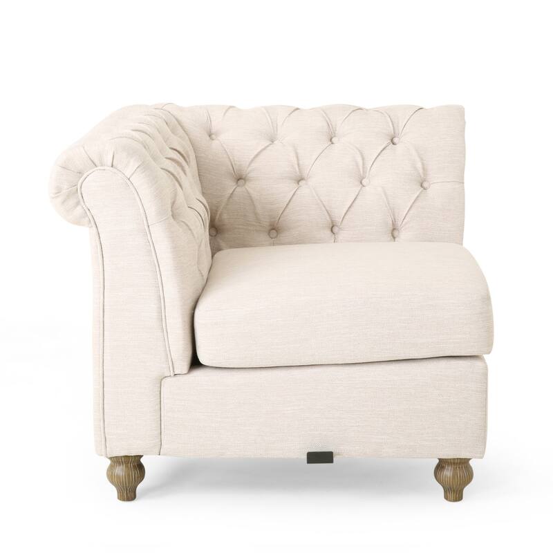 Castalia Chesterfield Tufted 7-seat Sectional Sofa by Christopher Knight Home - 114.00" L x 70.00" W x 31.50" H