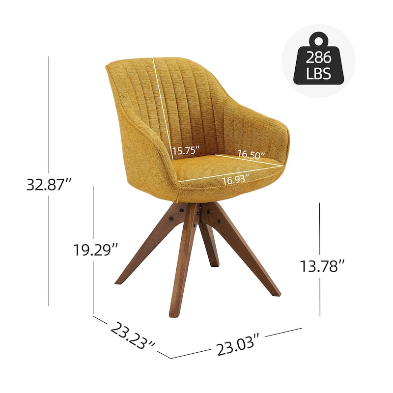 Art Leon Classical Swivel Office Accent Chair with Wood Legs