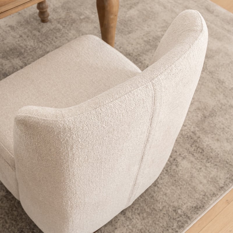 Modern Upholstered Accent Chair with Back for Dining Room, Living Room, Bedroom