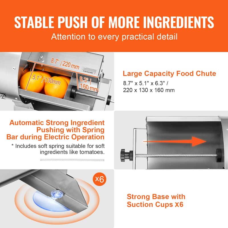 Electric Vegetable Slicer for Slicing Shredding Dicing and Slitting, with Cut-Resistant Gloves