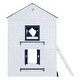 preview thumbnail 29 of 32, Full Size Bunk Wood House Bed with Windows, Sills and Tent, Pink+White