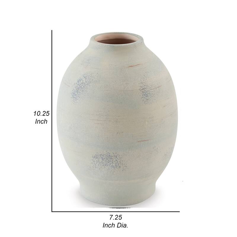 Col Home Decor Flower Vase, Traditional Urn Shape, Sage Green Ceramic