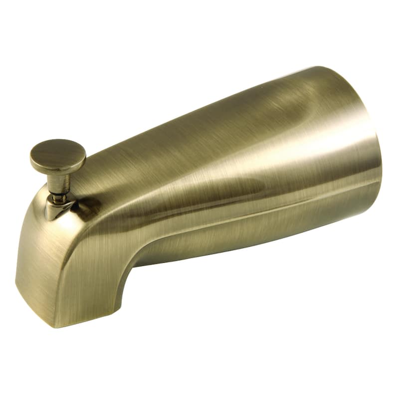 Made To Match 5-1/4 Inch Zinc Tub Spout with Diverter - Antique Brass