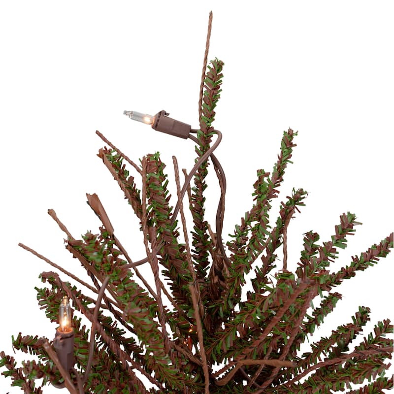 2' Medium Potted Warsaw Twig Artificial Christmas Tree - Clear Lights - 2 Foot
