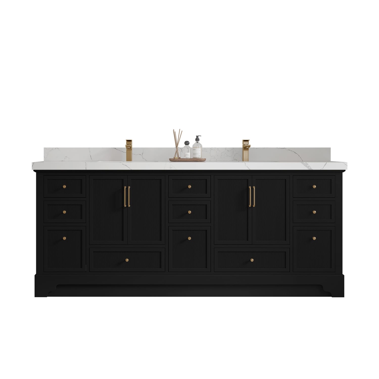 Willow Collections 84 in. W x 22 in. D Alys Double Bowl Sink Bathroom Vanity with Countertop