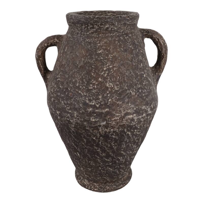 Pottery Paper Mache Vase Casual Mixed Material Handcrafted - Brown - 22" x 18" x 31"