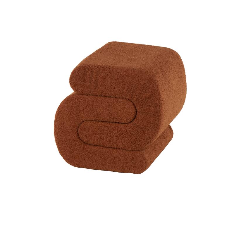 White, Gray or Copper Polyester S- Shaped Room Ottoman with Connected Arches