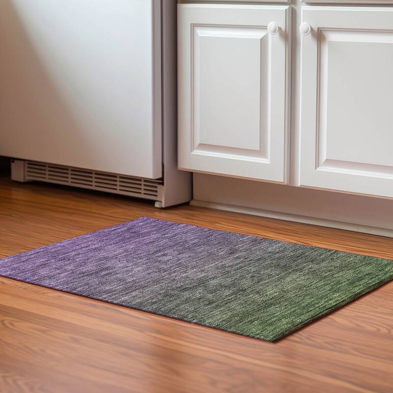 Premium Washable Super Soft Solid Ombre Mayfield Rug - Purple - 1' 8" x 2' 6" - Rectangle