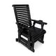 preview thumbnail 1 of 8, Fortune Candy Patio Glider for One Person, with Horizontal Slat Back, Cup Holder & Deep Contoured Seat – 600 lb Carbon Black
