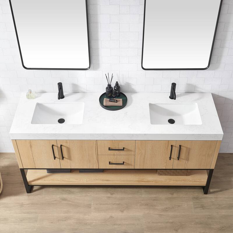 Kolkata Bathroom Vanity in Weathered Oak without Mirror