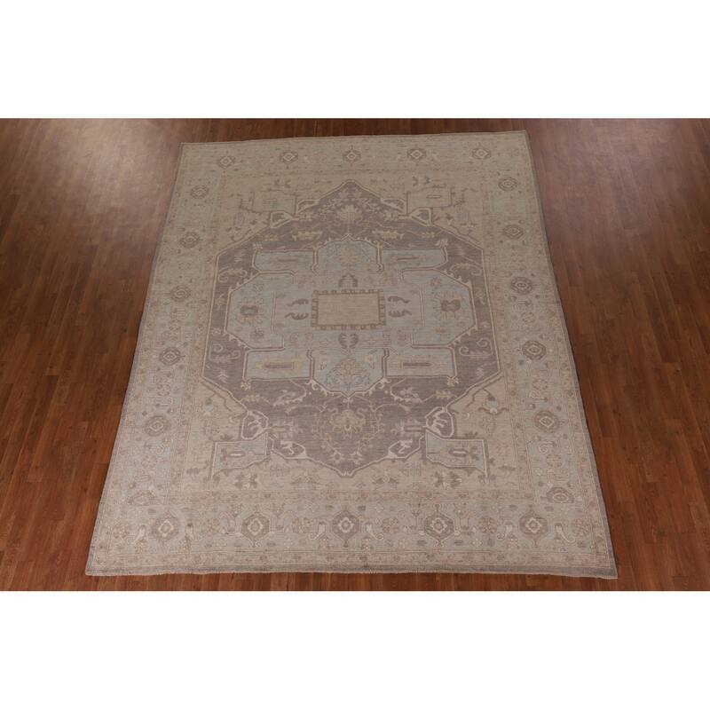 Oushak Turkish Area Rug Hand-Knotted Vegetable Dye Wool Carpet - 8'4" x 10'4"