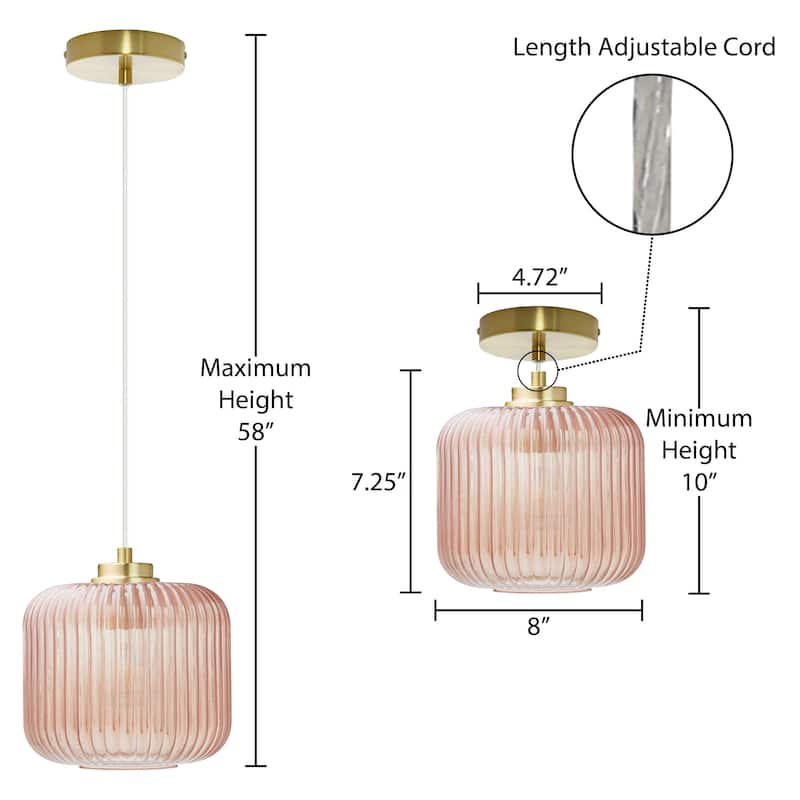 Digby River of Goods Glass and Metal Globe Shade Pendant Light