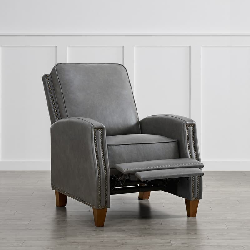 Spruce & Spring Alston Push Back Recliner Chair with Nailhead Trims for Living Room