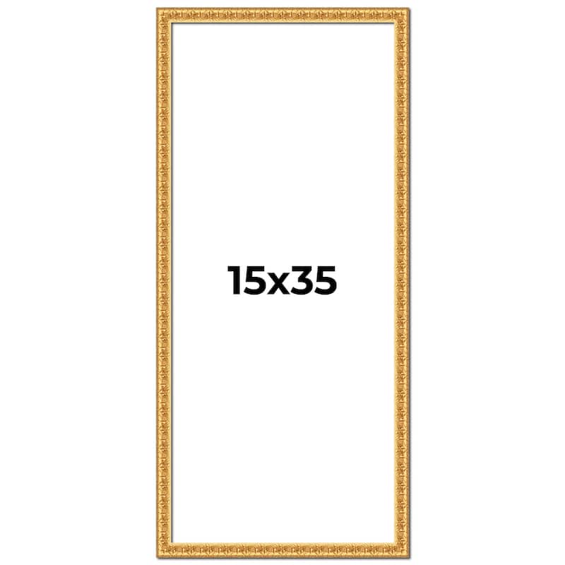 15x35 Frame Gold Real Wood Picture Frame Width 1 inches | Interior