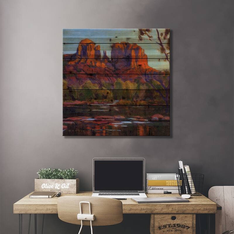 Cathedral Rock, Sedona Print On Wood by Konnie Kim - Multi-Color