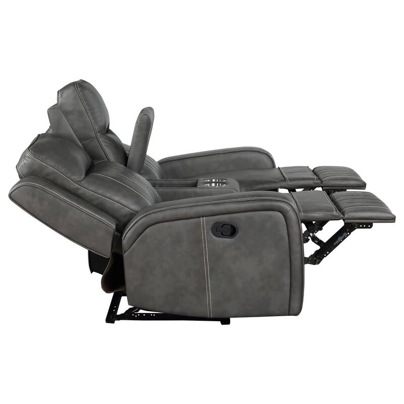 Raelynn Upholstered Reclining Sofa Set Grey