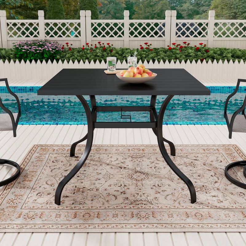 37" Patio Steel Square Dining Table