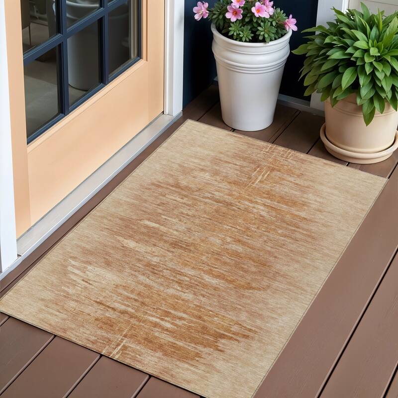 HomeRoots Abstract Transitional Rectangle Outdoor Rug - 3' x 5'