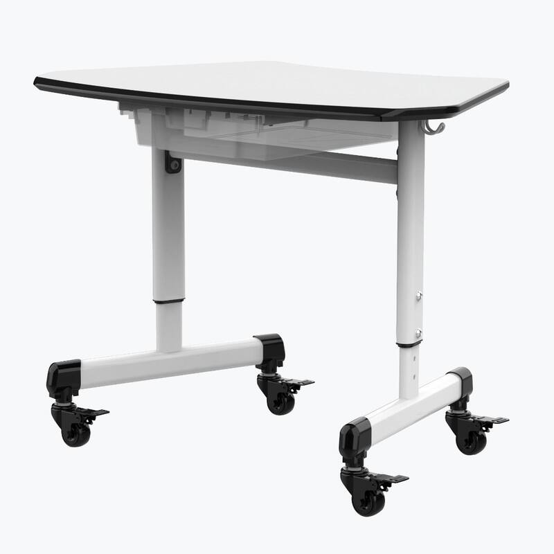 Luxor Height-Adjustable Trapezoid Student Desk with Drawer