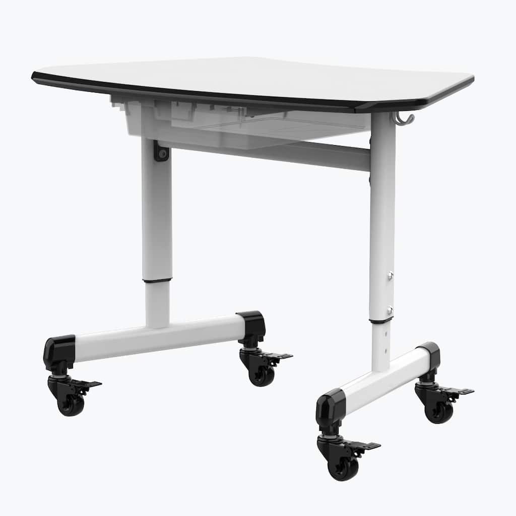 Luxor Height-Adjustable Trapezoid Student Desk with Drawer