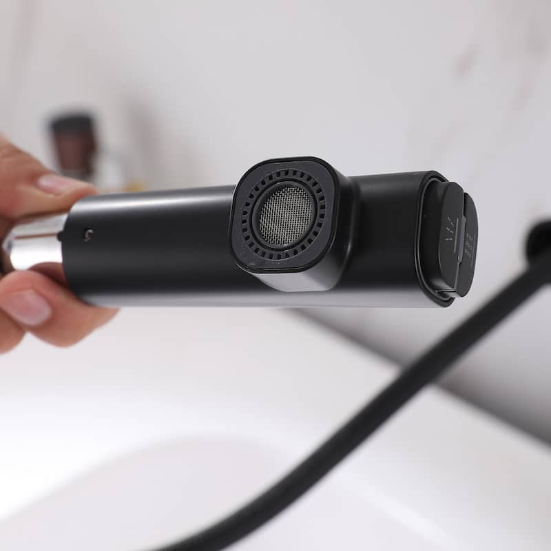 Single Handle Double-Function Liftable Pull Out Bathroom Sink Faucet