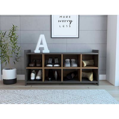 Entryway Shoe Rack Bench,with 8 Compartments