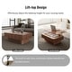 preview thumbnail 93 of 160, Modern Solid Wood Veneered Round/Oval/Rectangular Coffee Tea Table with Storage.