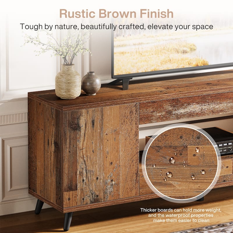 63" TV Stand for TV Up To 75'', Entertainment Center Media TV Console Cabinet