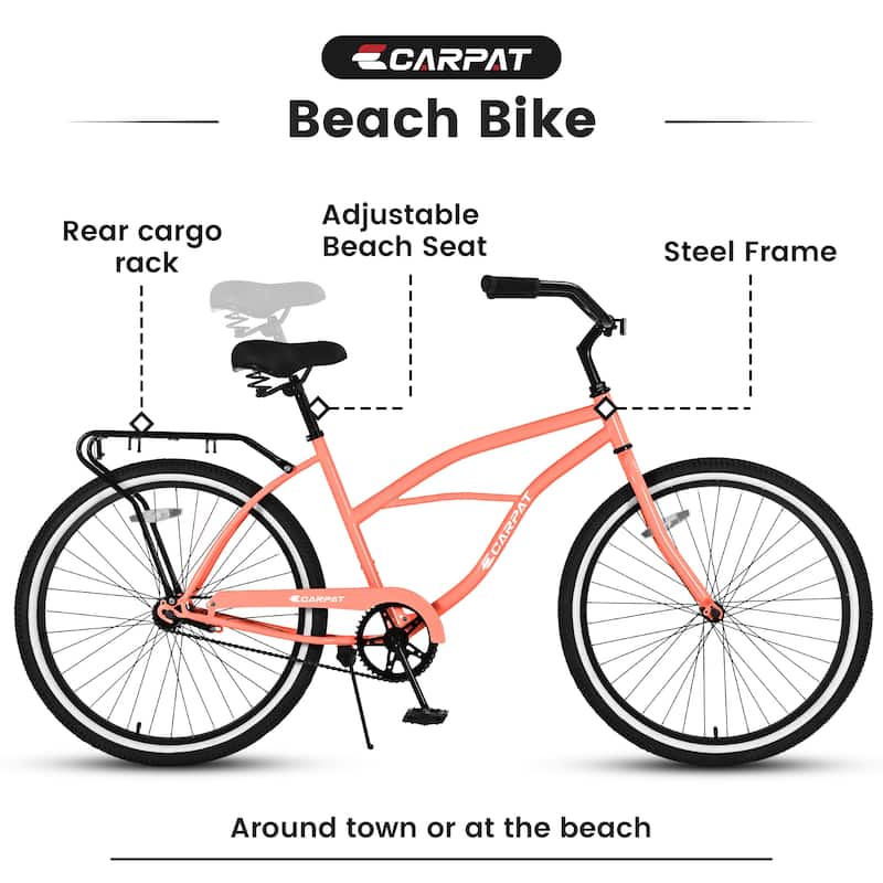 26 Inch Beach Cruiser Bike Unisex Bikes Road Bikes