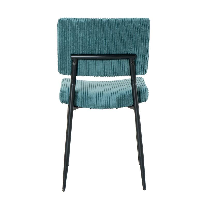 Fabric Seat Metal Frame Dining Chairs(set of 2) - Turquoise - Set of 2
